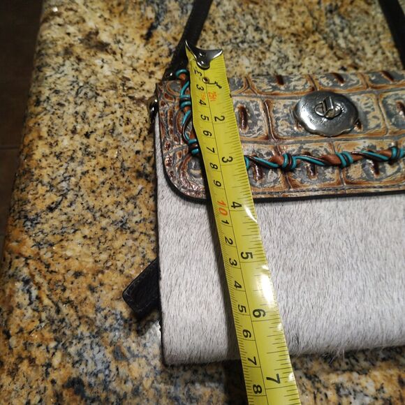 Lonestead Range Genuine Embossed Leather Cowhide Western Crossbody Bag Purse - Picture 16 of 16